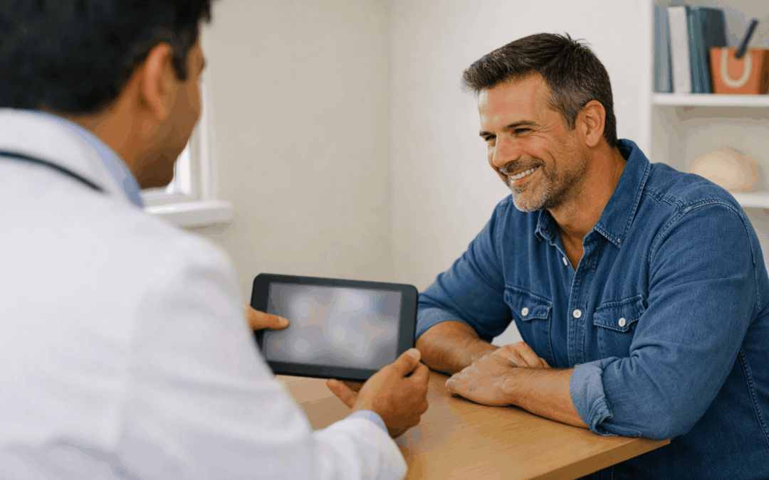 Reviewing your options with your hair transplant specialist.